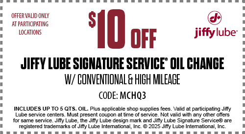 Jiffy Lube Additional Services Coupon
